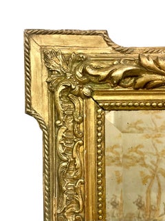 Miroir de cheminée en bois doré avec chérubins, style Louis XVI, années 1880