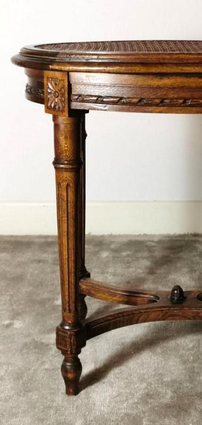 French Louis XVI Style Wooden Stool with 