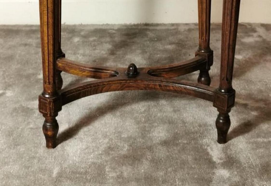 Carved Louis XVI Style Wooden Stool with 