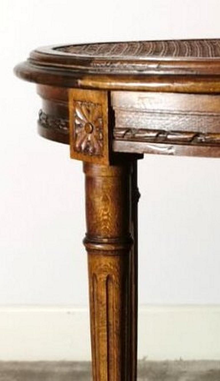 Oak Louis XVI Style Wooden Stool with 
