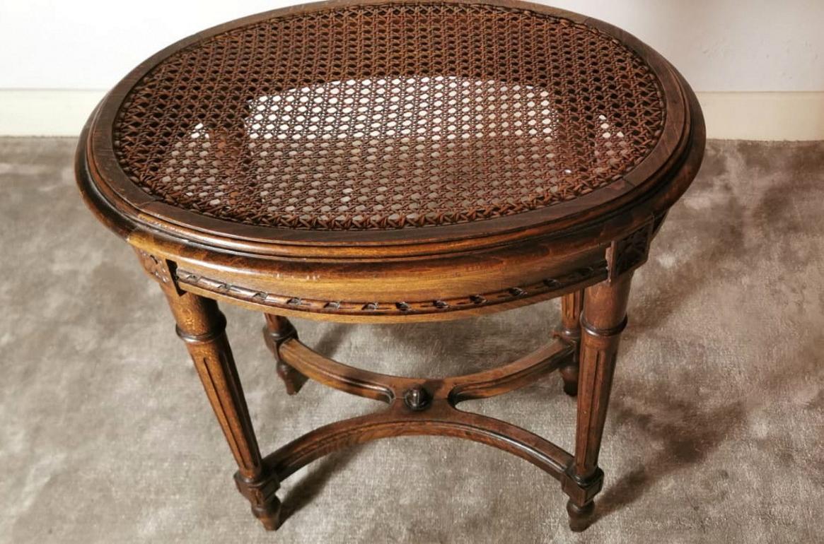 Louis XVI Style Wooden Stool with 