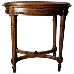 Louis XVI Style Wooden Stool with "Vienna Straw" Seat