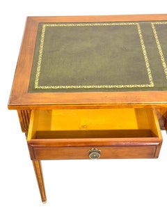 Louis XVI Style Writing Desk with Green Leather Top, circa 1950s
