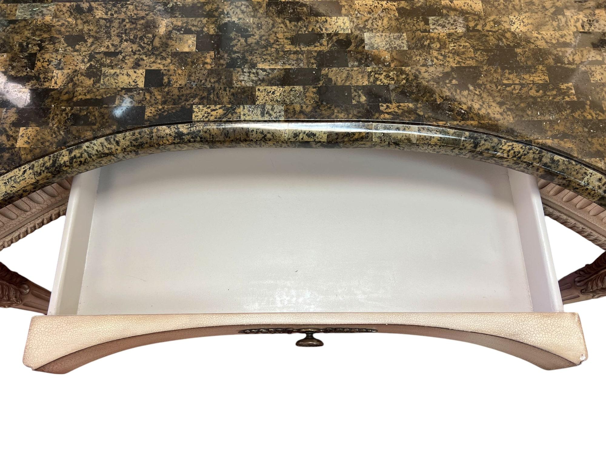 Louis XVI Style Writing Desk With Pietra Dura Stone Top For Sale 5