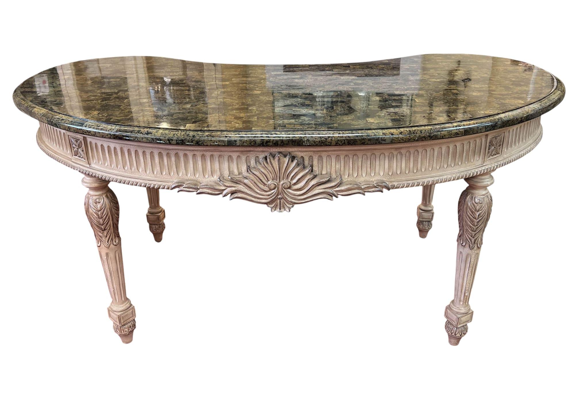 Louis XVI Style Writing Desk With Pietra Dura Stone Top For Sale 8