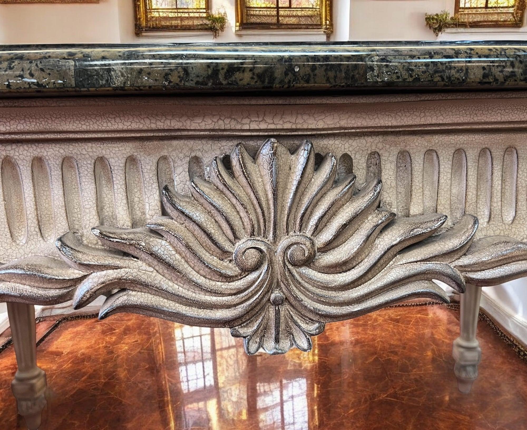 Louis XVI Style Writing Desk With Pietra Dura Stone Top In Good Condition For Sale In North Palm Beach, FL