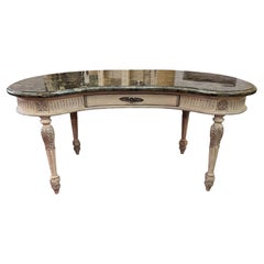 Louis XVI Style Writing Desk With Pietra Dura Stone Top