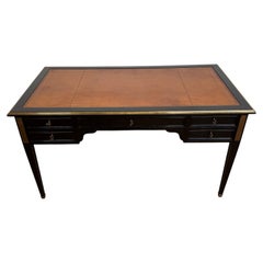 Louis XVI style writing free standing writing desk , ebonised