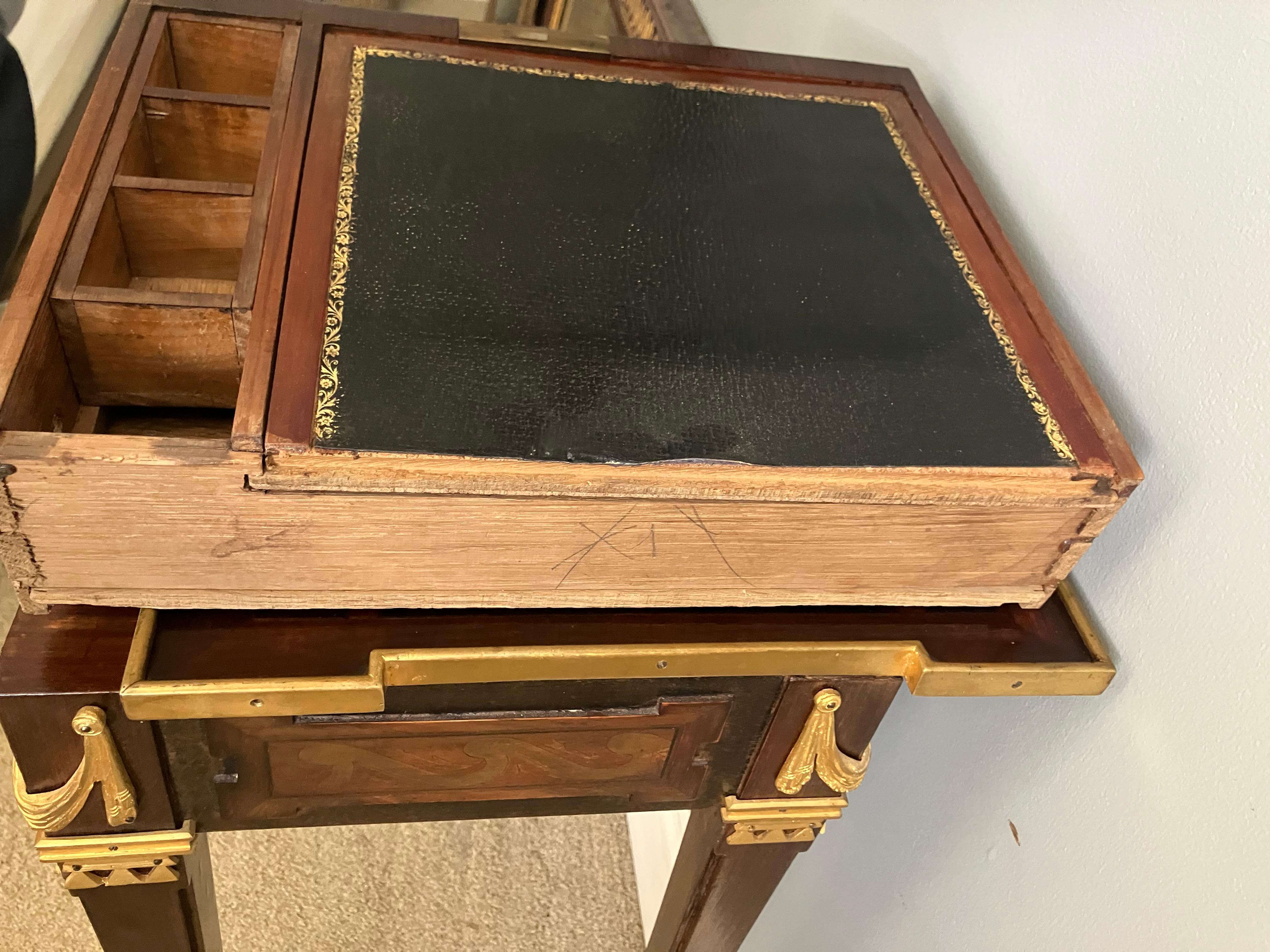 Louis XVI Style Writing Table Nightstand With Ormolu Mounts For Sale 8