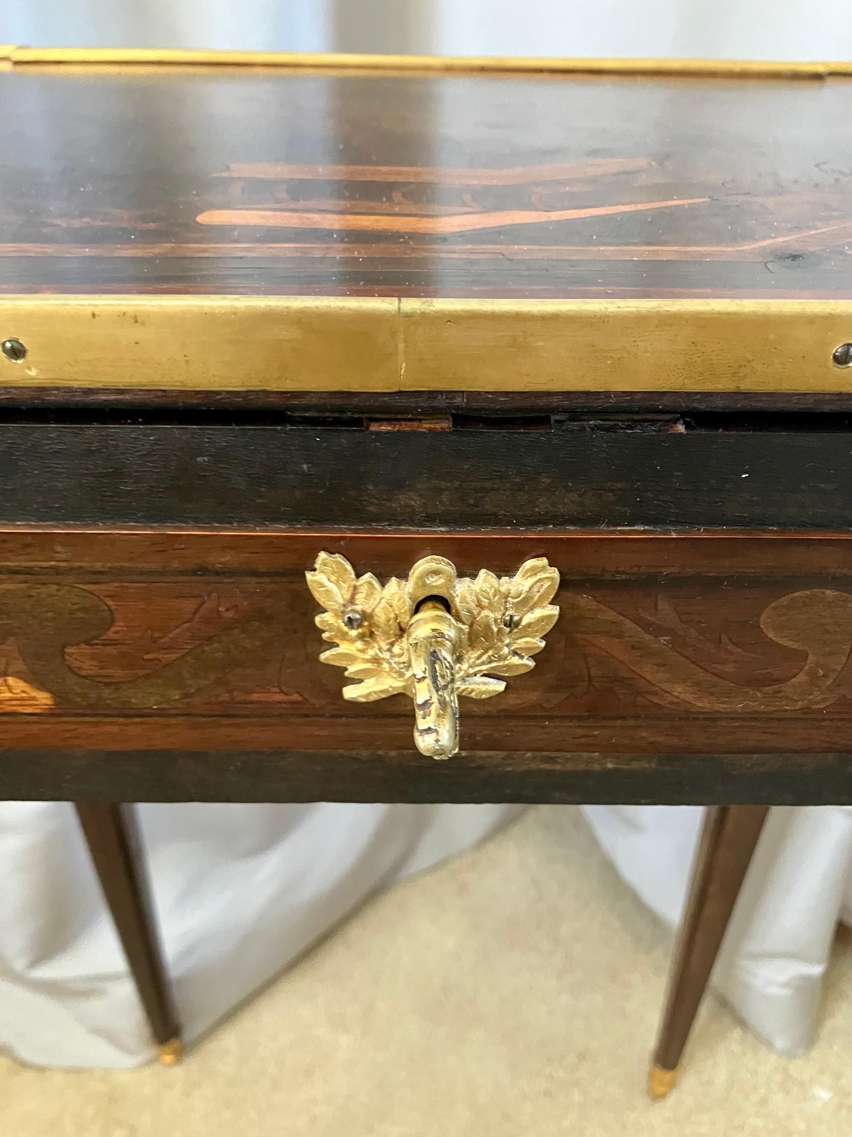 19th Century Louis XVI Style Writing Table Nightstand With Ormolu Mounts For Sale