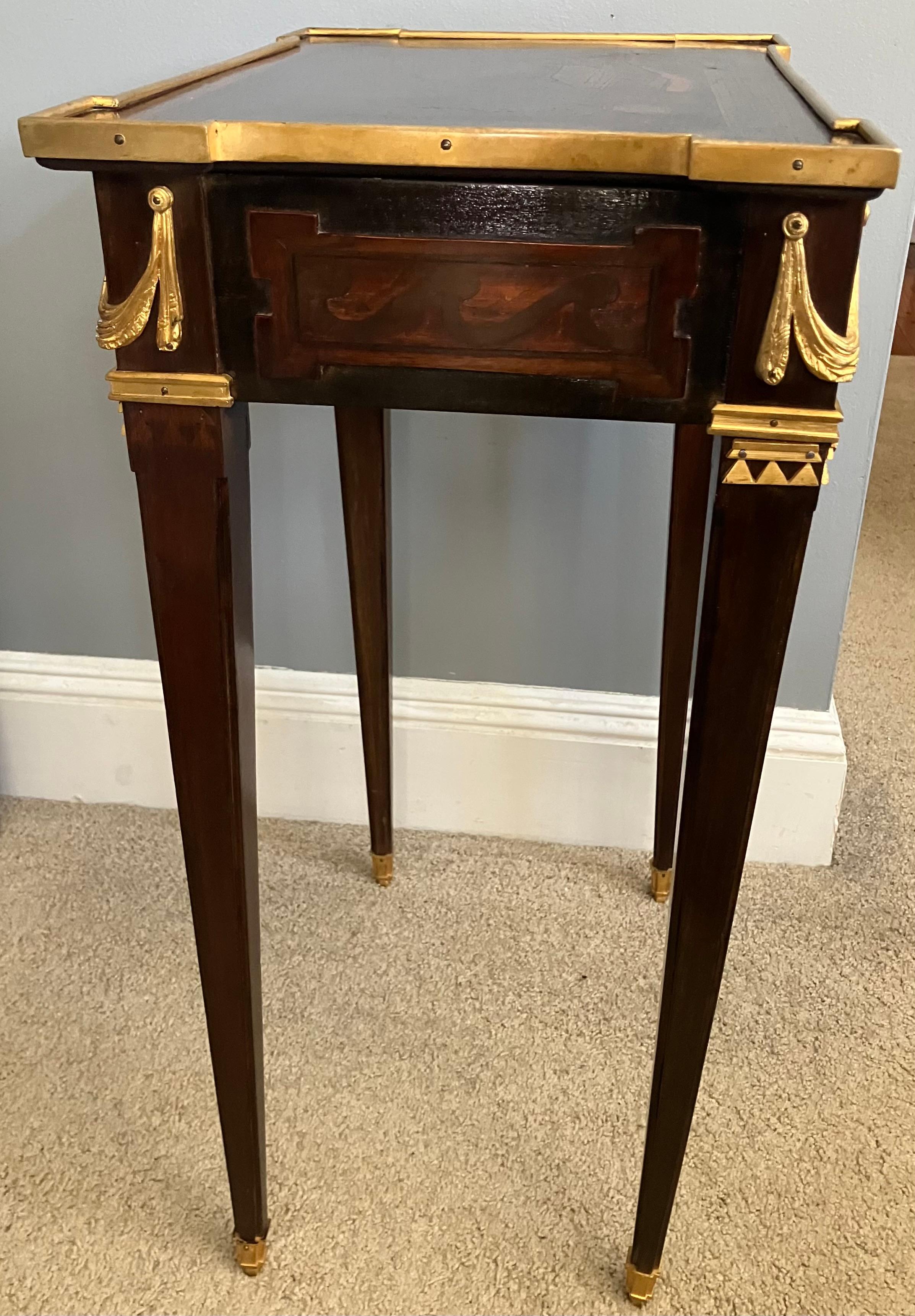 Louis XVI Style Writing Table Nightstand With Ormolu Mounts For Sale 3