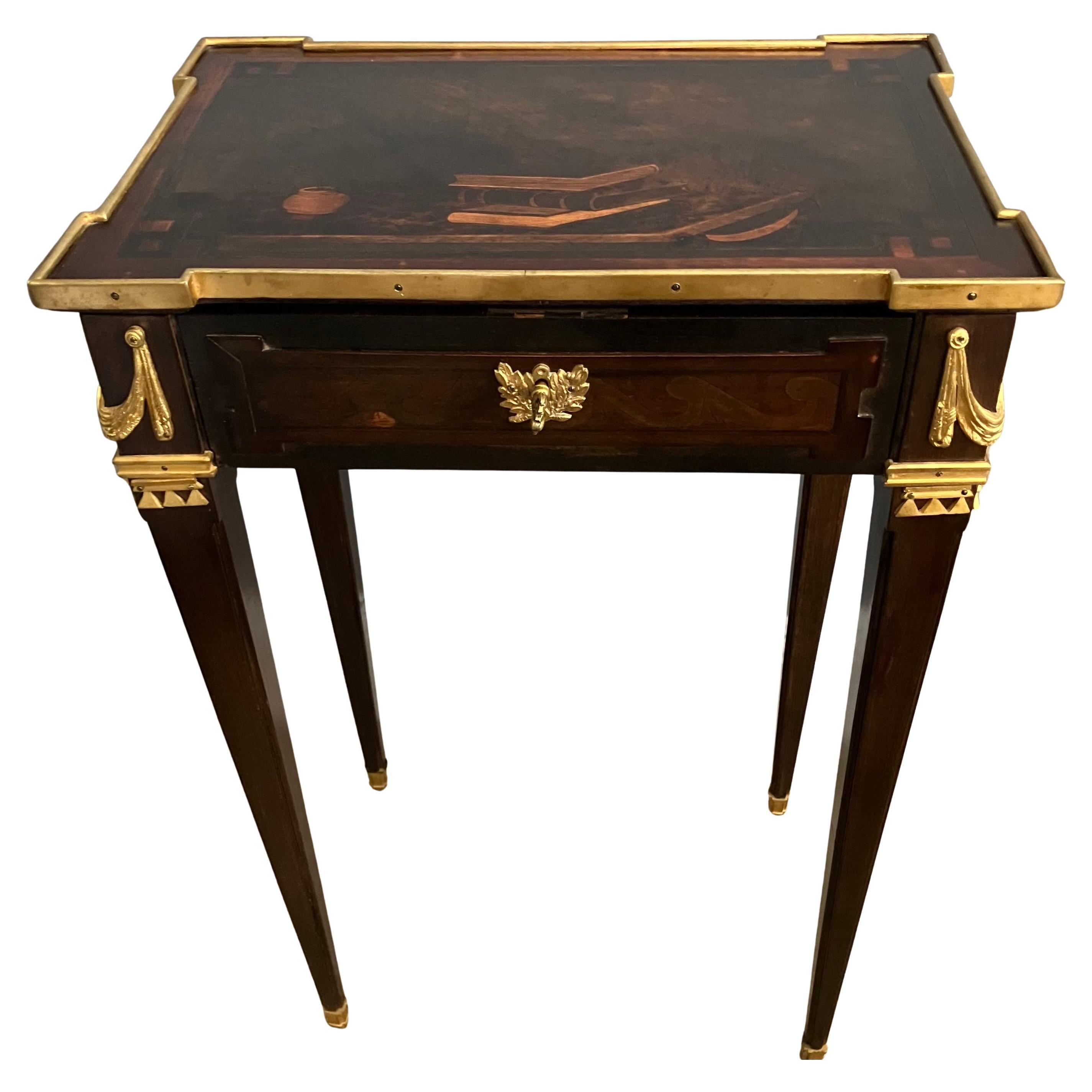 Louis XVI Style Writing Table Nightstand With Ormolu Mounts
