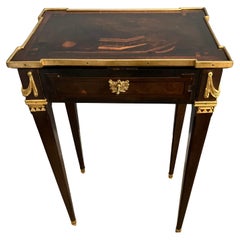 Antique Louis XVI Style Writing Table Nightstand With Ormolu Mounts