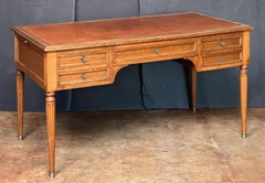 Louis XVI Style Writing Table or Desk with Leather Top from France