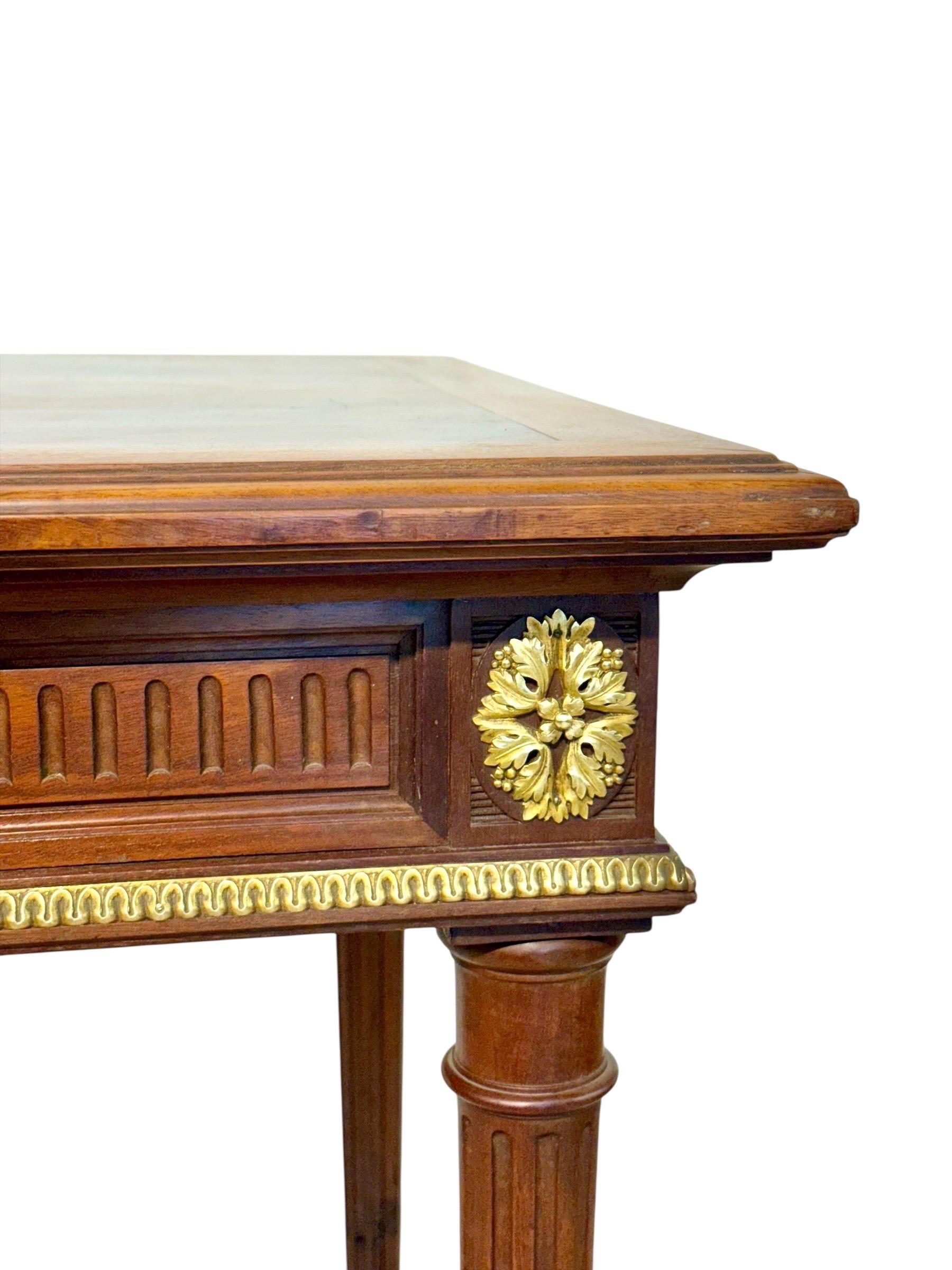 Louis XVI Style Writing Table with Gilt Bronze Mounts, 19th Century For Sale 6