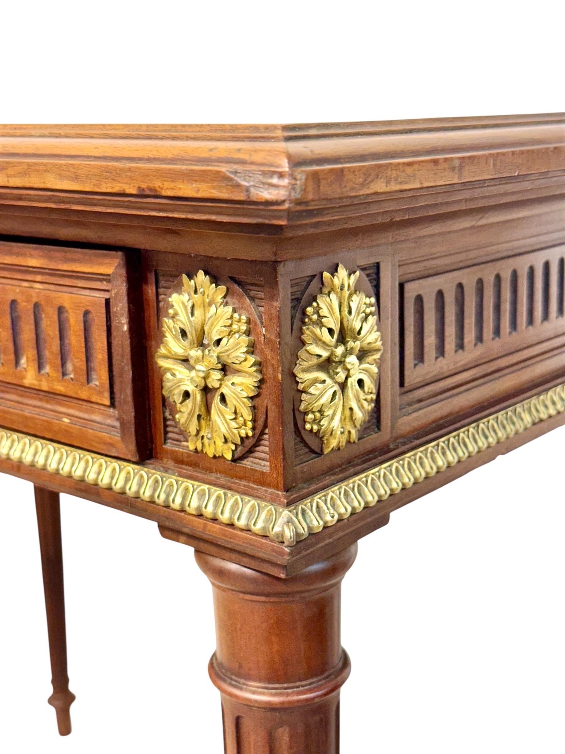 Louis XVI Style Writing Table with Gilt Bronze Mounts, 19th Century For Sale 8
