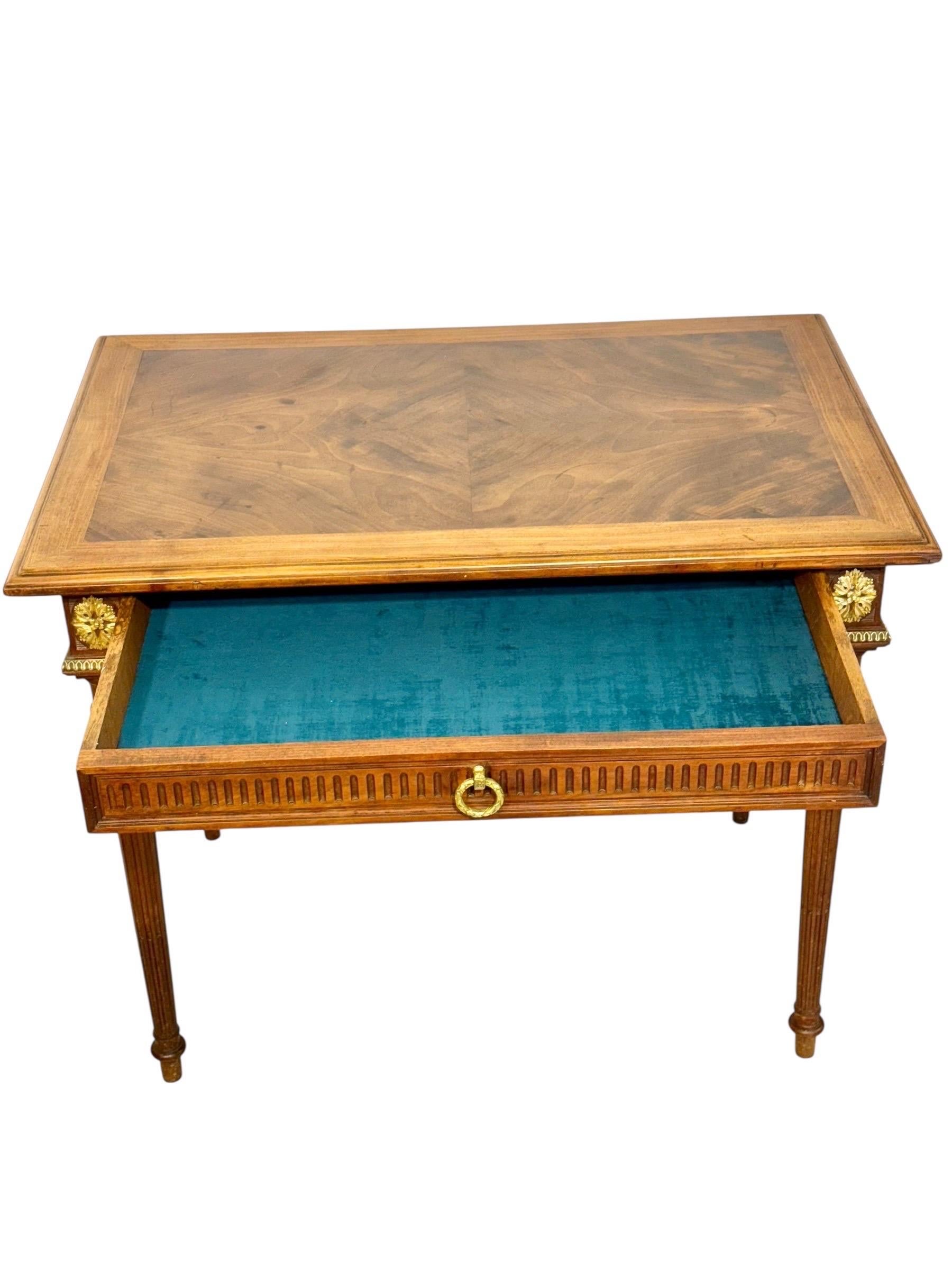 Louis XVI Style Writing Table with Gilt Bronze Mounts, 19th Century For Sale 11