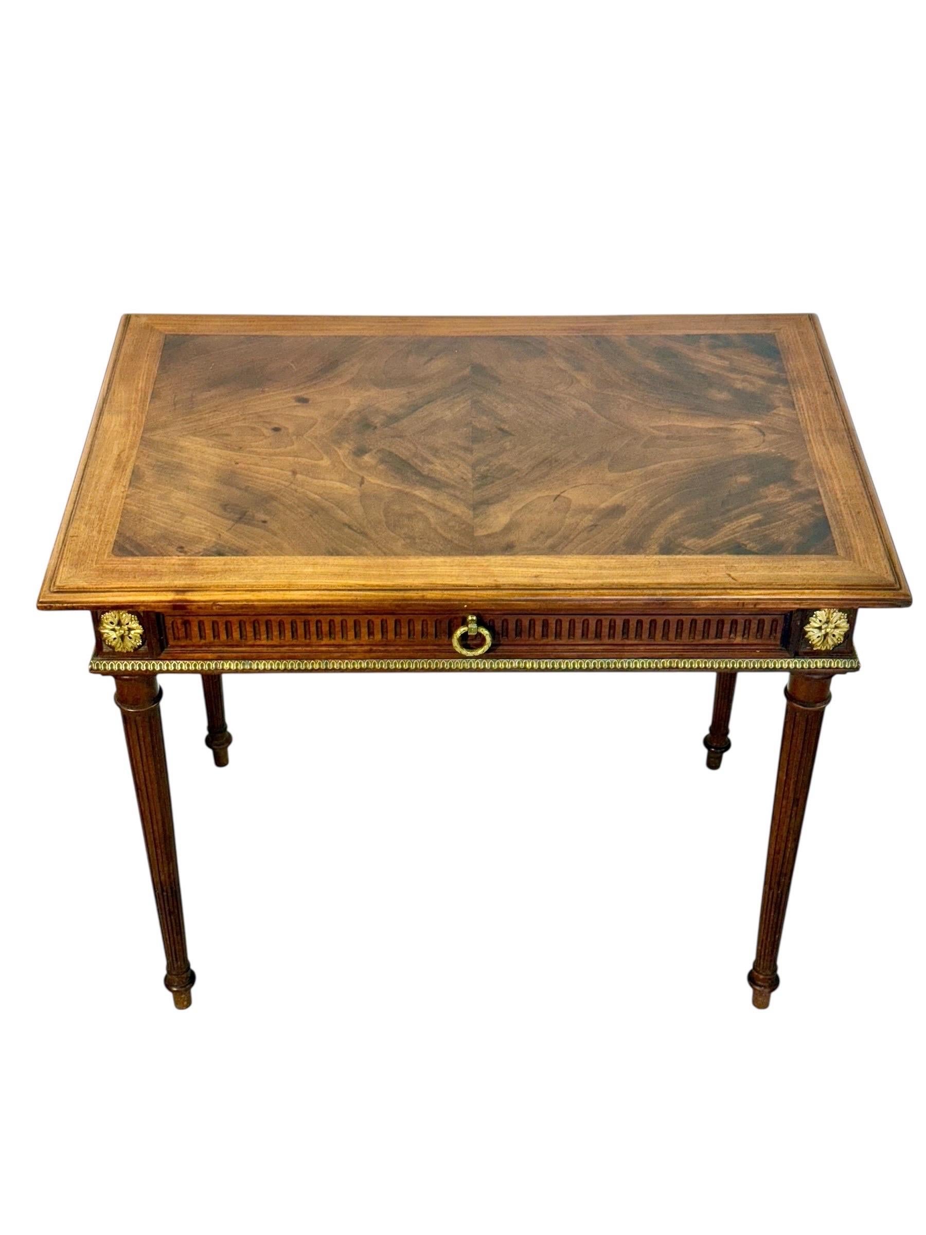 Louis XVI Style Writing Table with Gilt Bronze Mounts, 19th Century For Sale 13