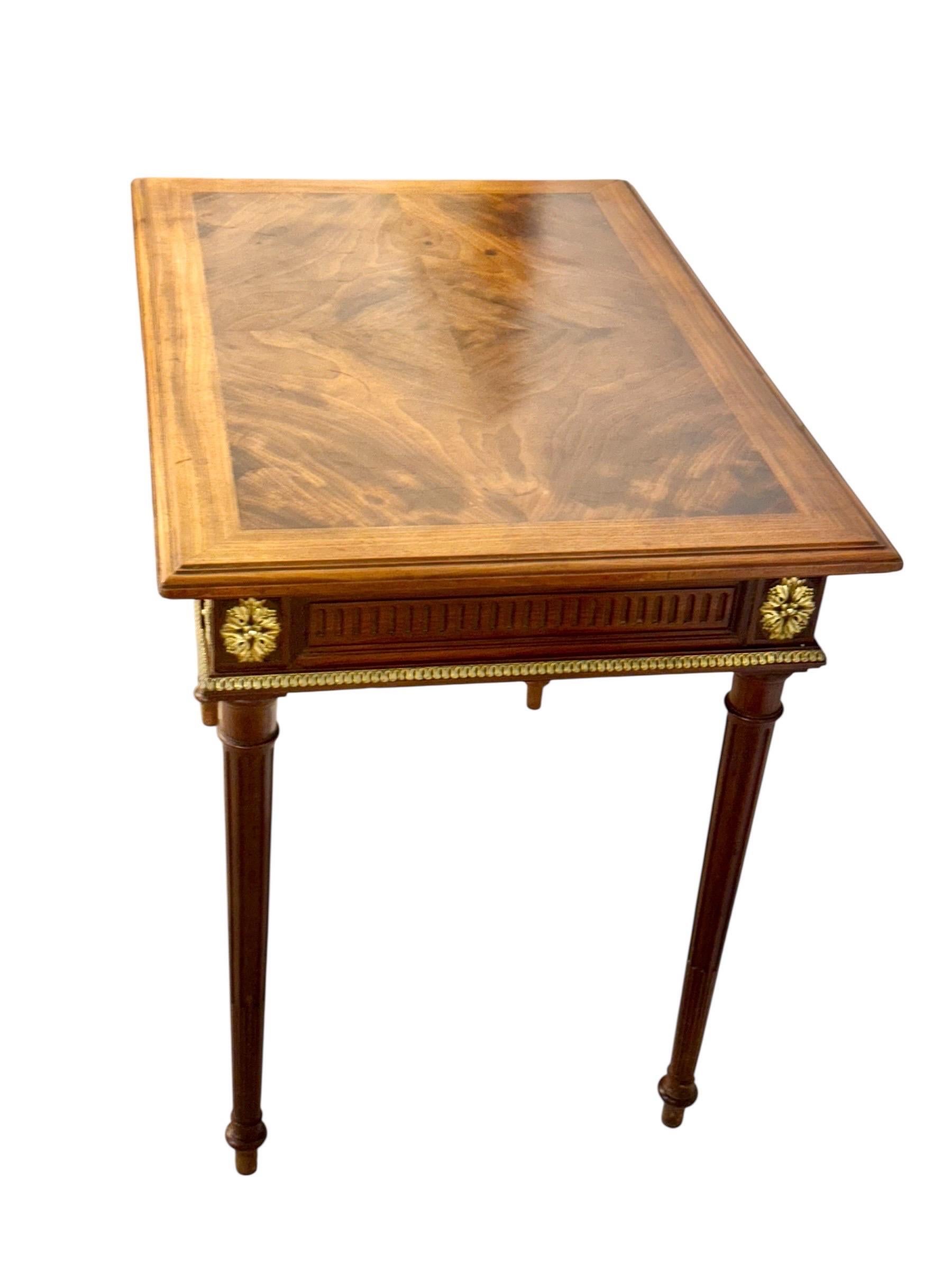 Louis XVI Style Writing Table with Gilt Bronze Mounts, 19th Century For Sale 15
