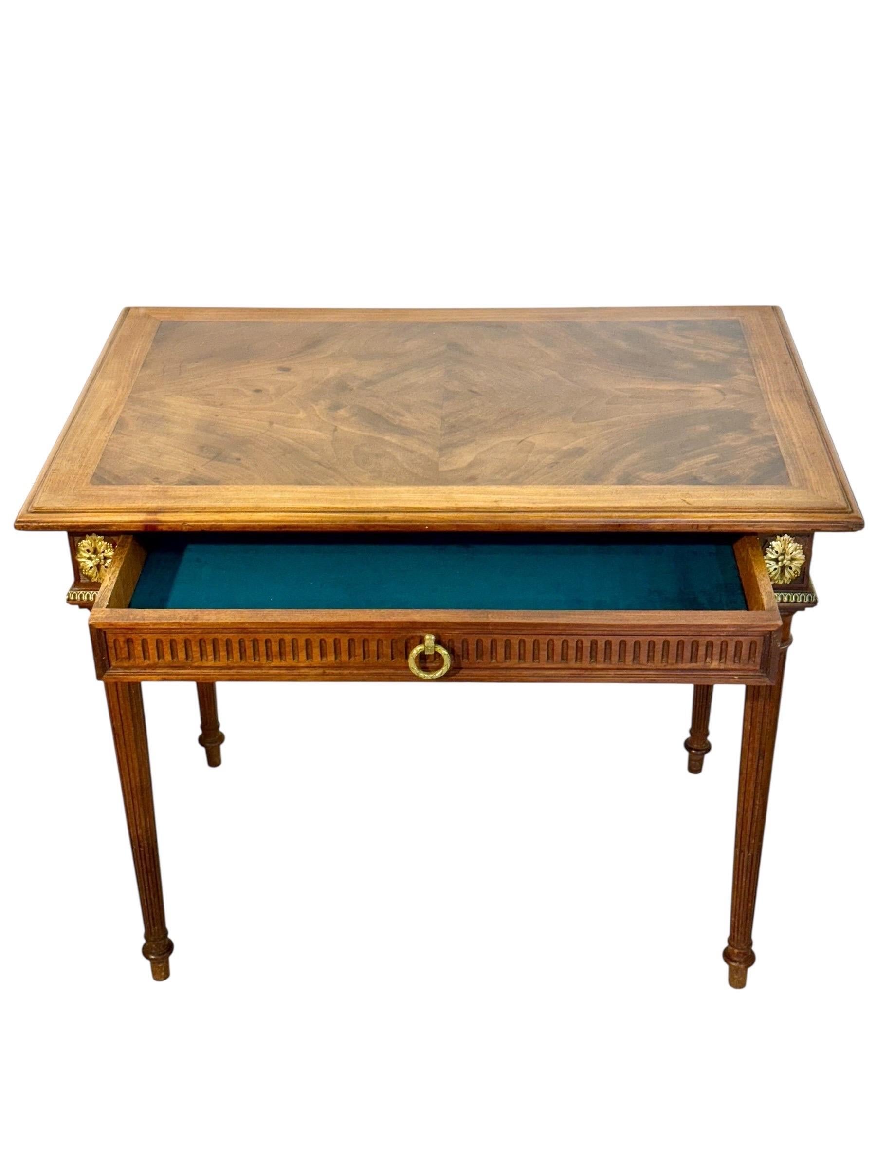 Louis XVI Style Writing Table with Gilt Bronze Mounts, 19th Century For Sale 16