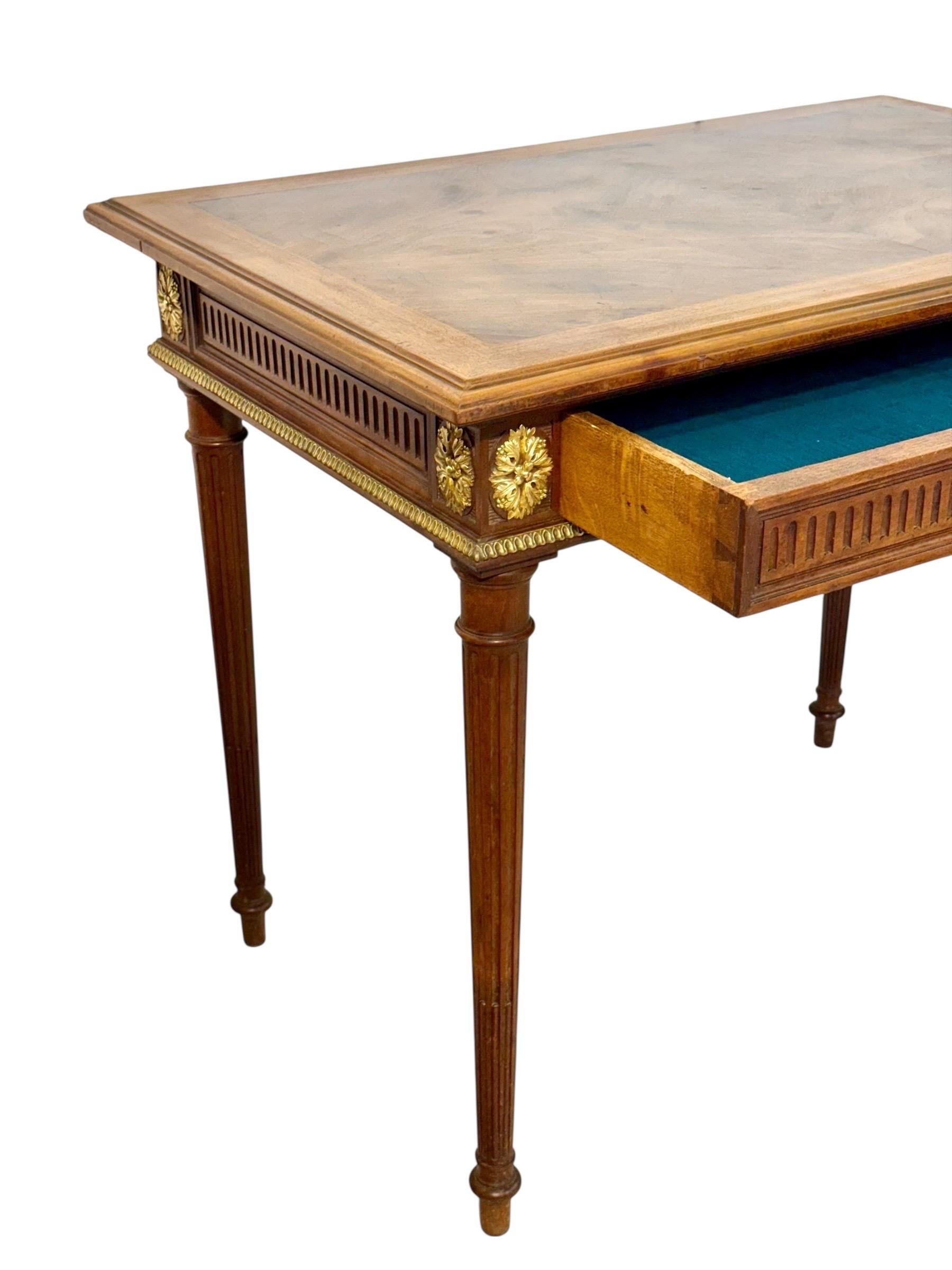 Louis XVI Style Writing Table with Gilt Bronze Mounts, 19th Century For Sale 3