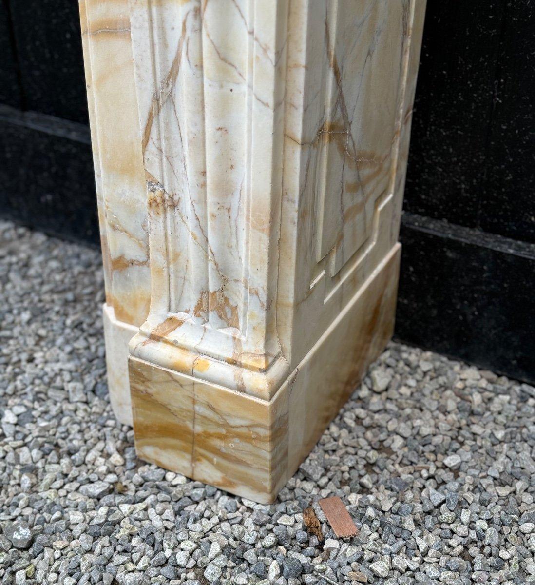 Louis XVI Style Yellow Sienna Marble Mantel circa 1880 For Sale 3