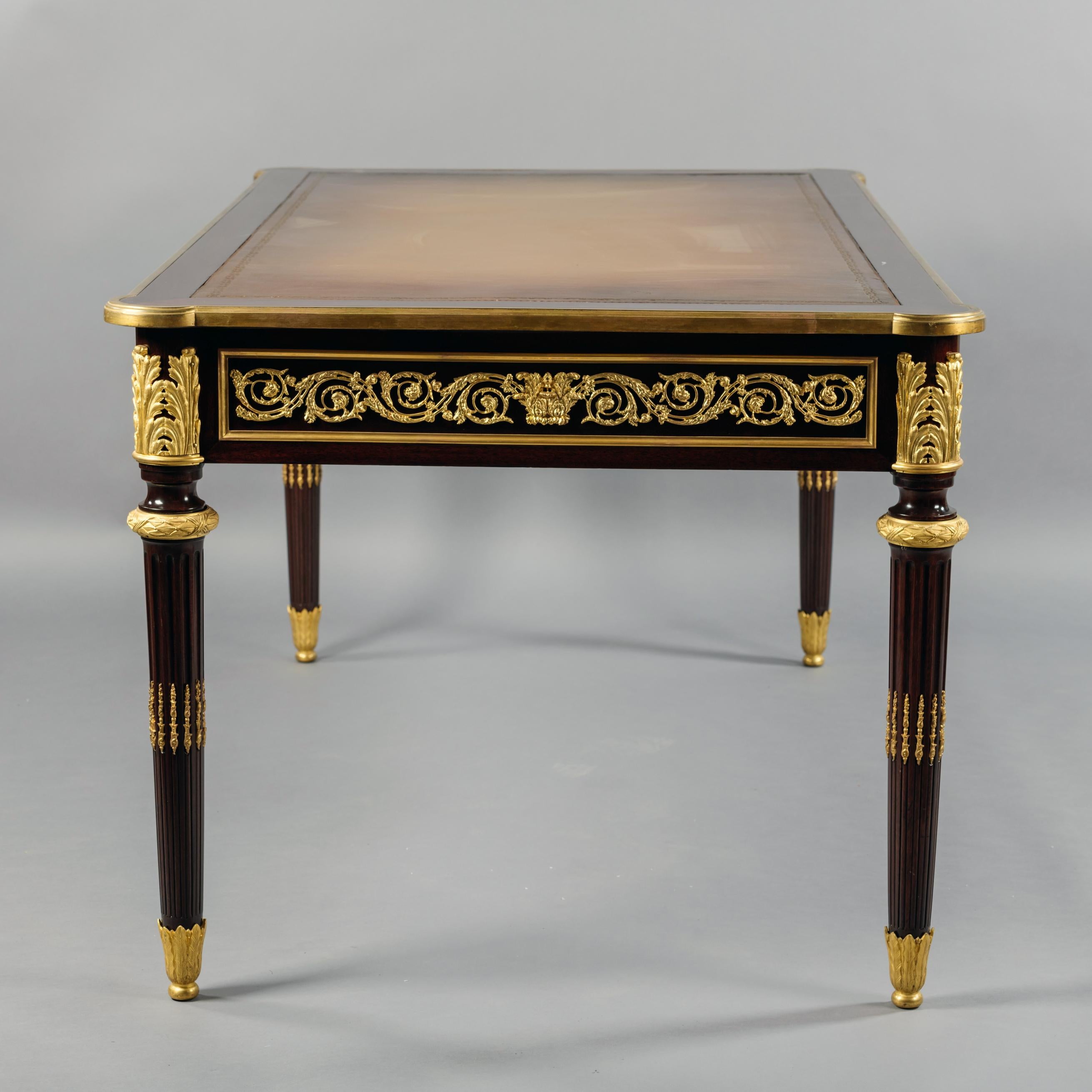 French Louis XVI Style Mahogany Bureau Plat For Sale
