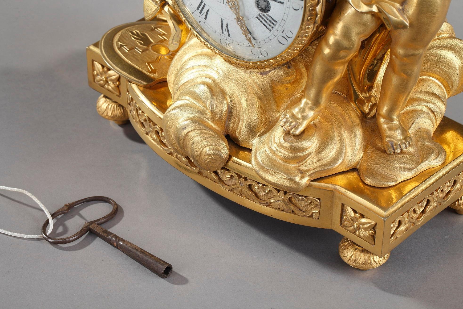 Louis XVI Table Clock Honoring Henri IV by Henri Voisin 3