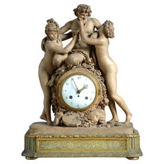 Louis XVI Terracotta Striking Mantel Clock