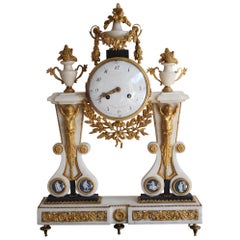 Louis XVI Time Marble and Wedgewood Porcelain Clock