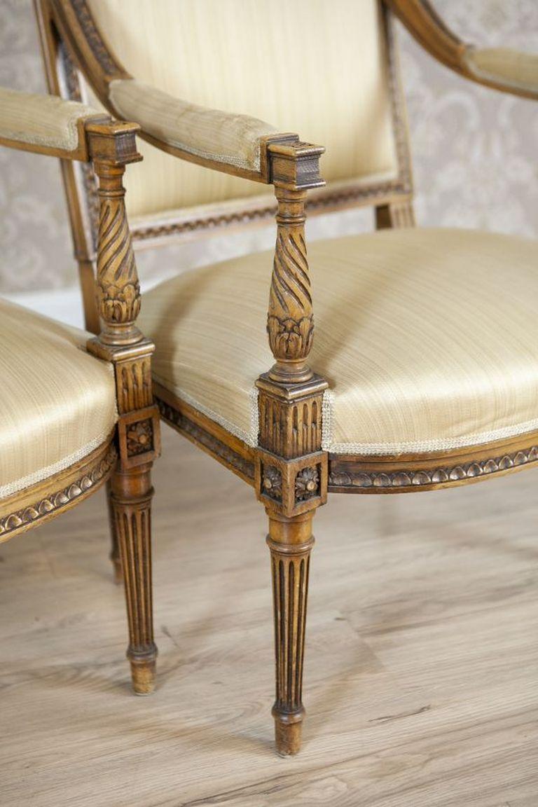 Upholstery Two Louis XVI Salon Armchairs Circa 1930 For Sale
