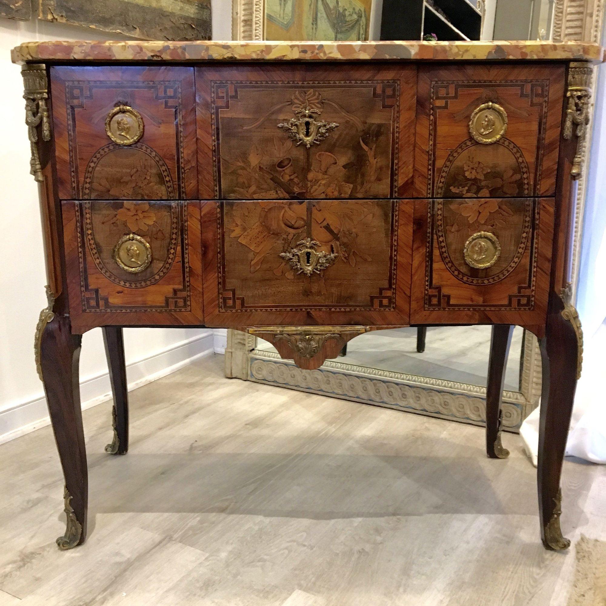 Wood Louis XVI Two-Drawer Commode Signed Francois Rubestuck, circa 1765