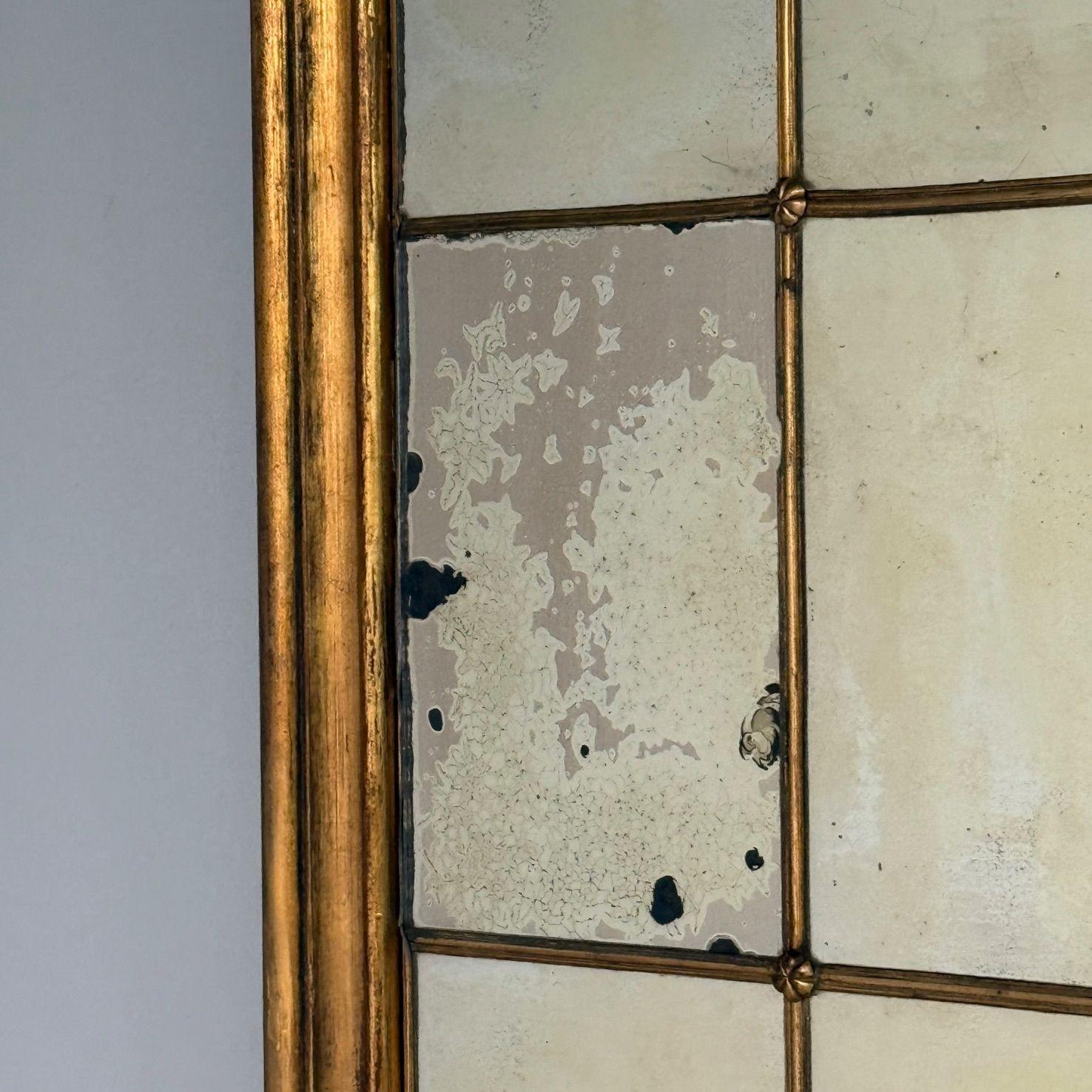 Louis XVI, Wall Mirrors, Giltwood, Antiqued Mirror, Fruitewood Motif 20th C. For Sale 2