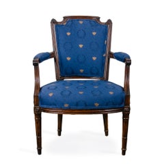 Louis XVI Walnut Armchair, 18th Century