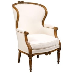 Louis XVI Walnut Bergere A Oreilles