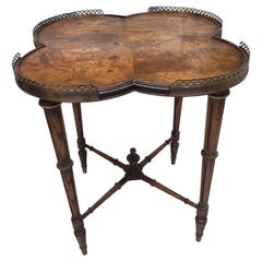 Louis XVI Walnut Burl and Gallery French Gueridon Table, Circa 1880s
