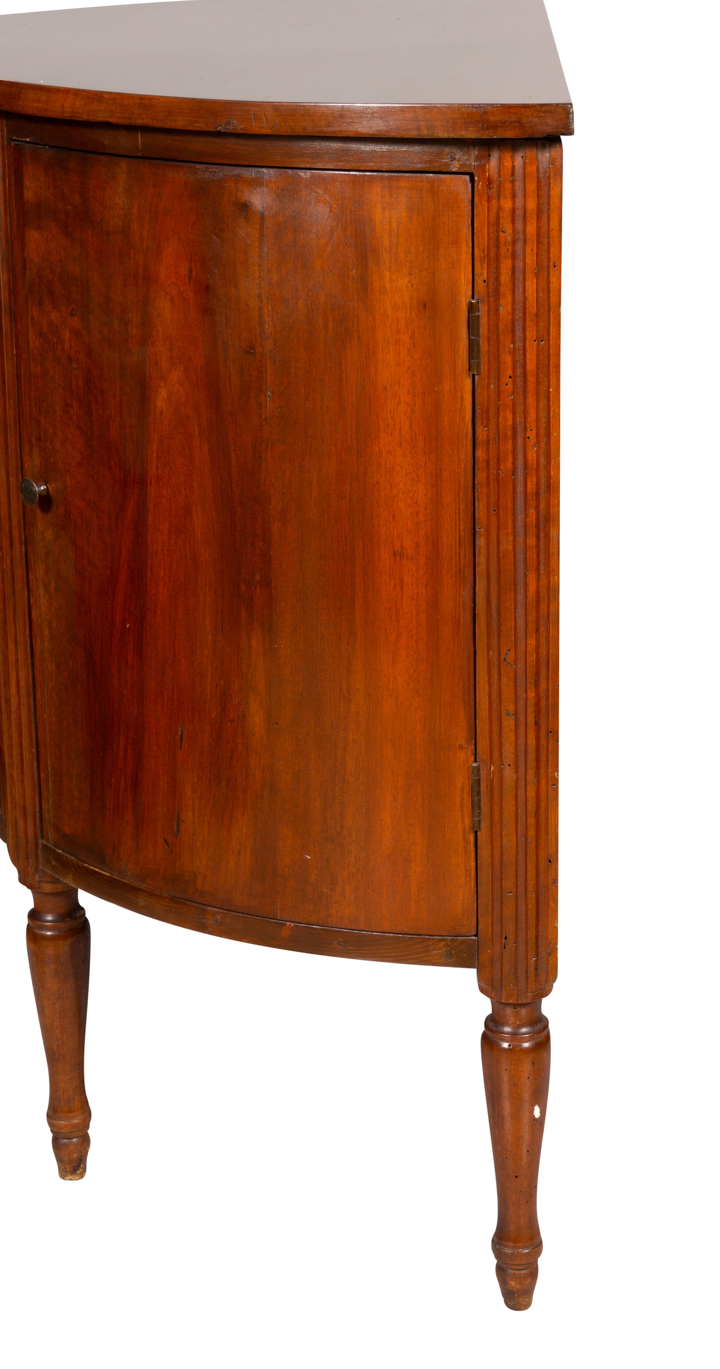 Louis XVI Walnut Demilune Commode 10