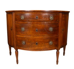 Louis XVI Walnut Demilune Commode