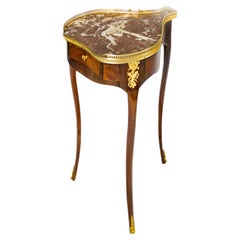 Louis XVI Nussbaum Marmor Guéridon Tisch, 19. Jahrhundert