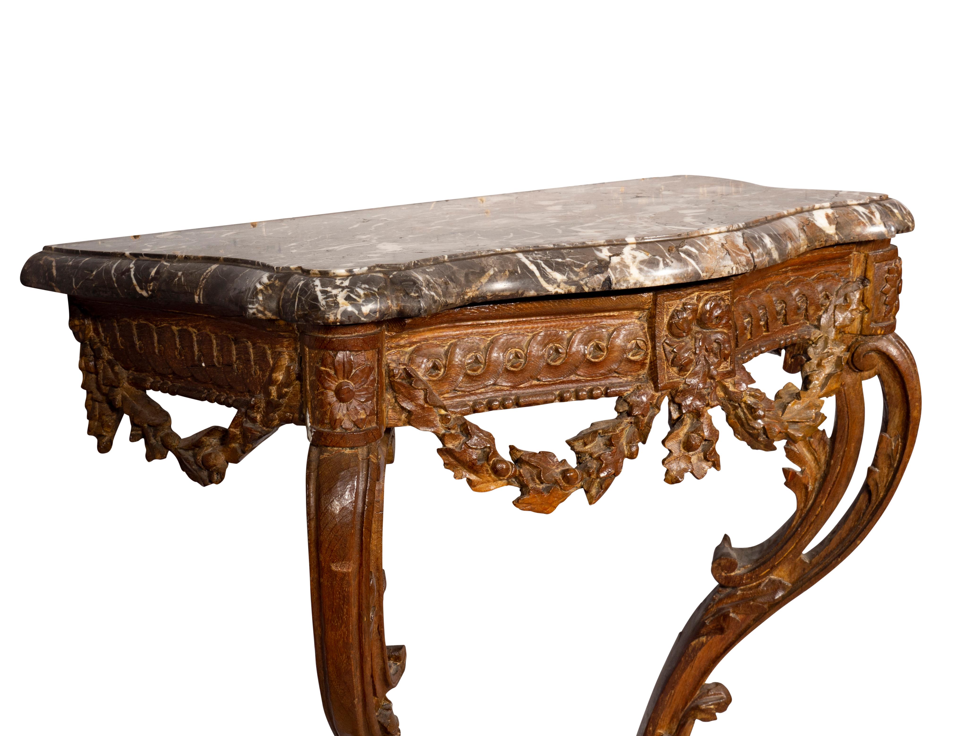 Louis XVI Waxed Oak Console Table For Sale 4