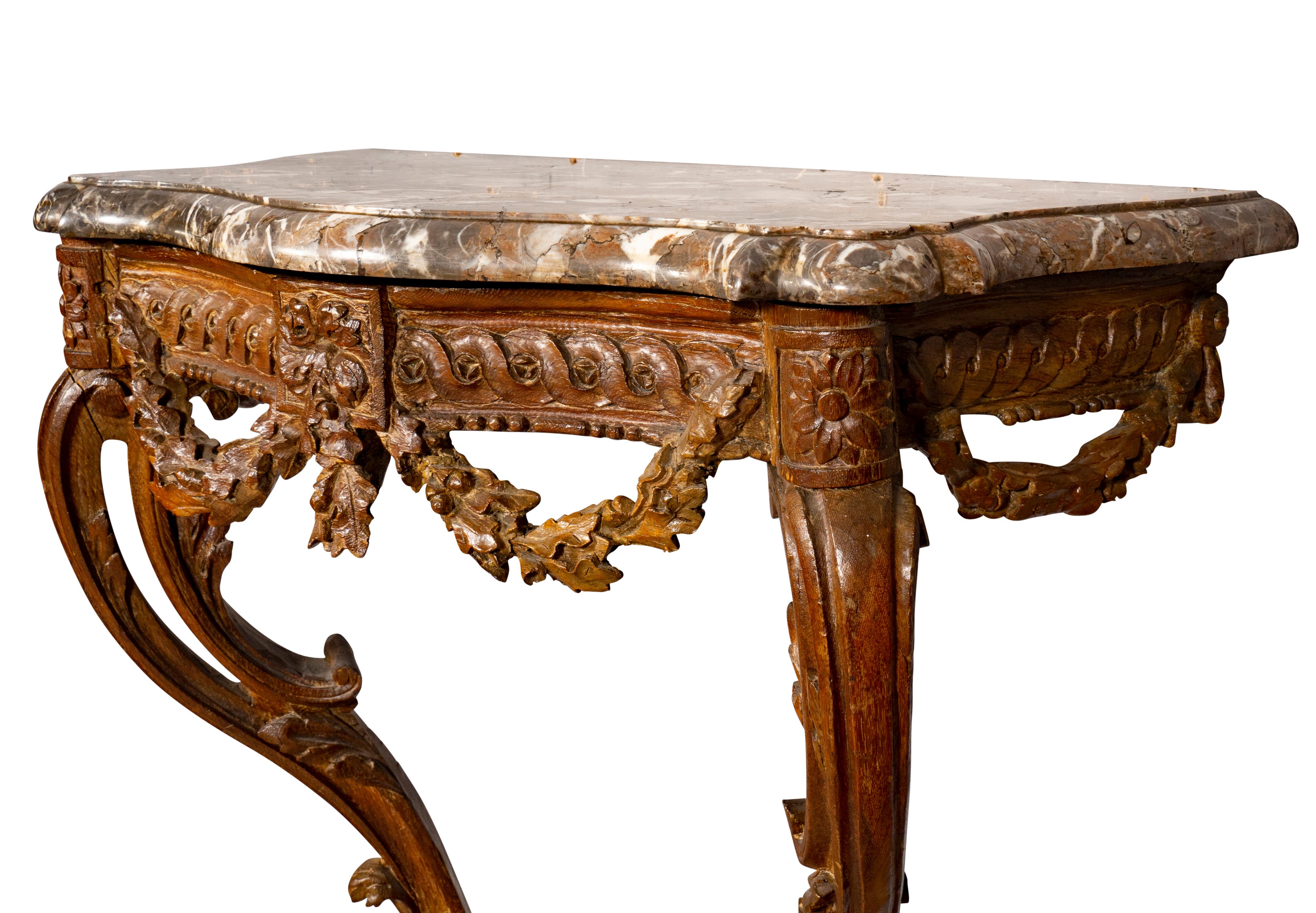 Louis XVI Waxed Oak Console Table For Sale 5