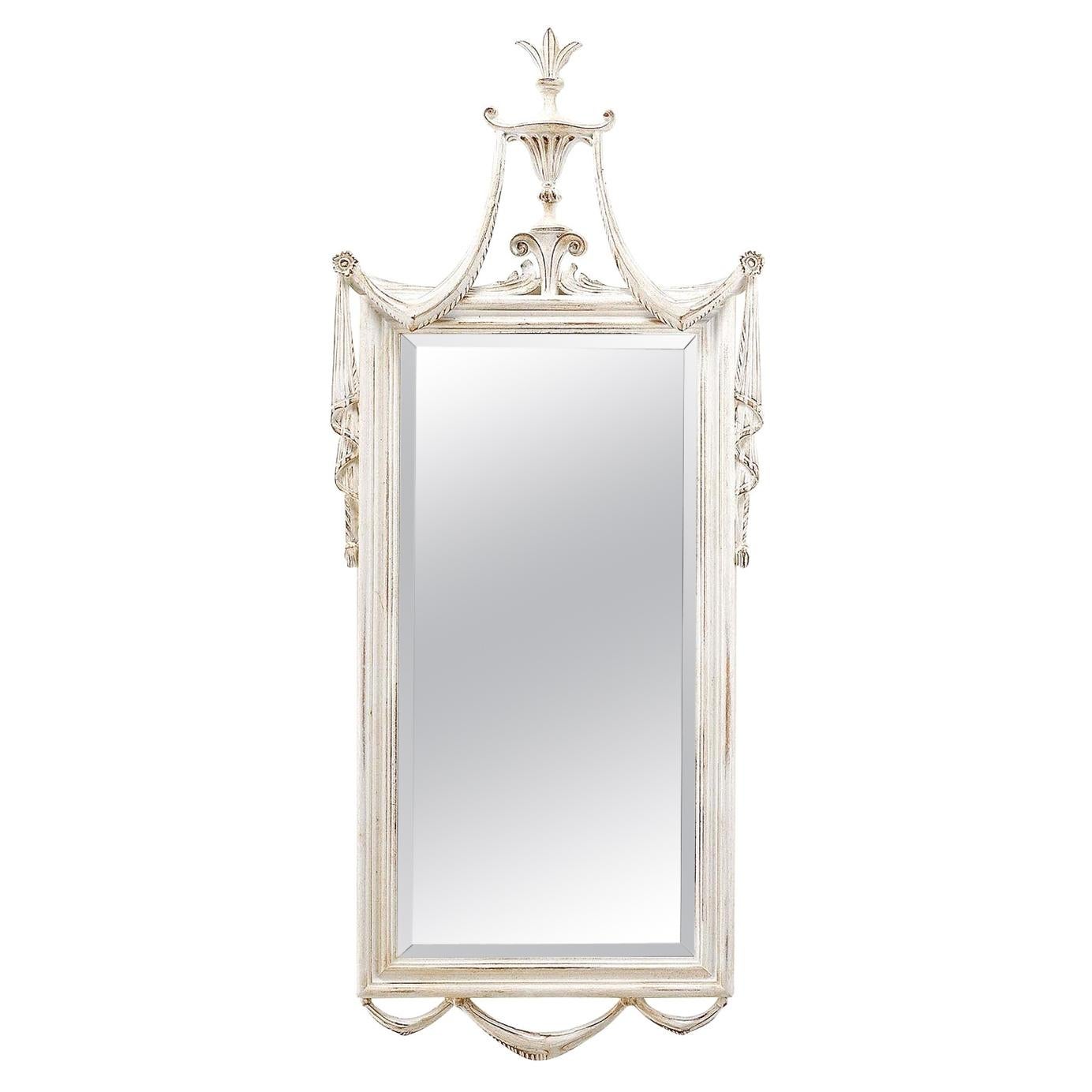 Louis XVI White Wall Mirror by Spini Firenze