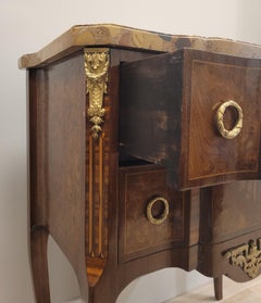 Louis XVI wood French Commode , Chest of Drawers , marble