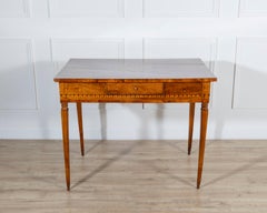 Louis XVI Writing Desk in Walnut, Cherrywood, and Marquetry, Italy, 18th Century