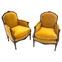 Louis XVI Yellow Armchairs, France, Around 1880