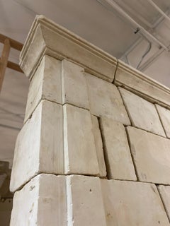 Louis XVII Limestone Mantel with Trumeau