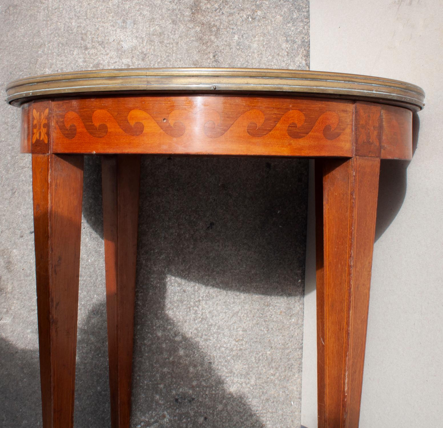 Louis XVI Style French Side Table in Breccia Marble and Wood, 1940s 4