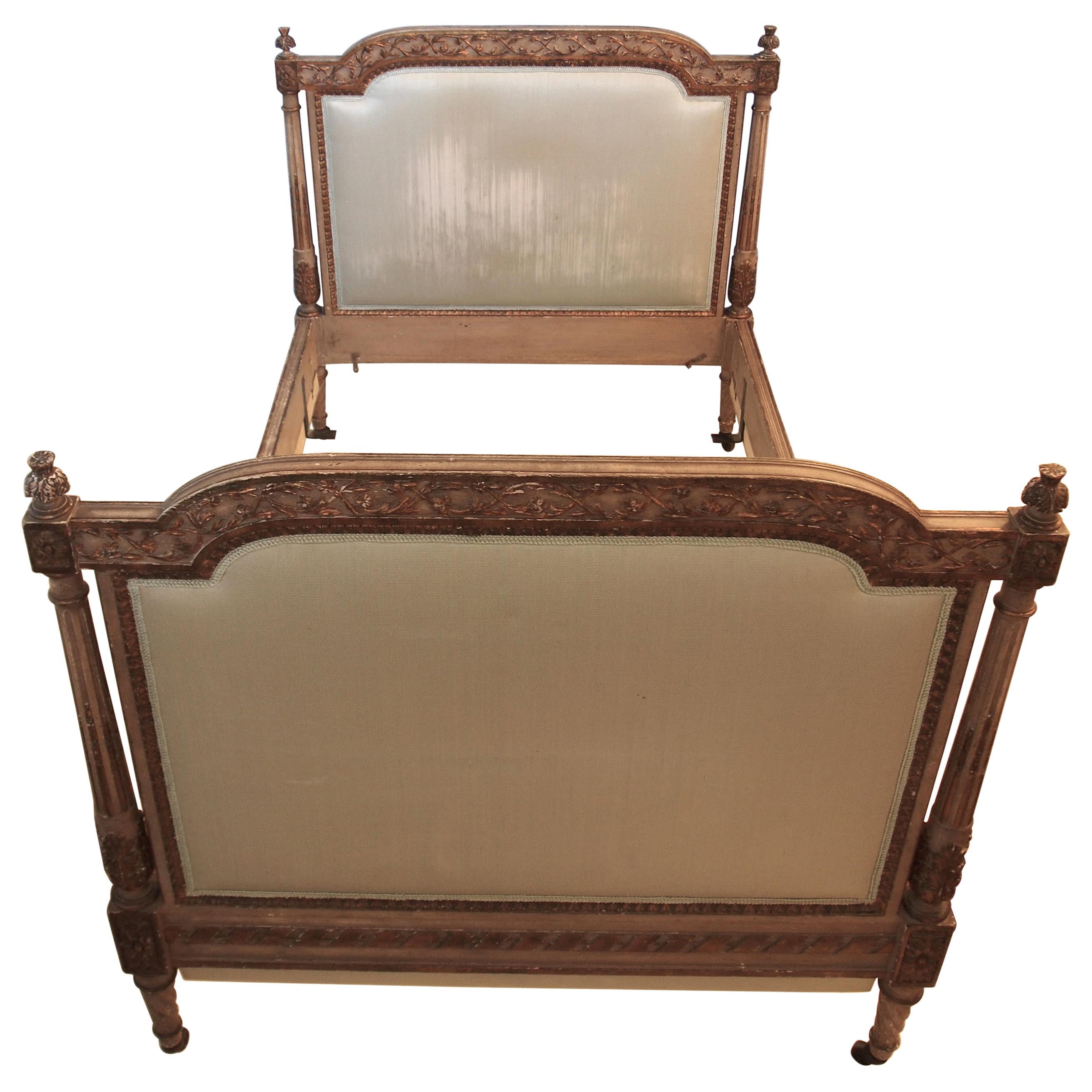 Louis XVl Style Parcel-Gilt and Painted Day Bed