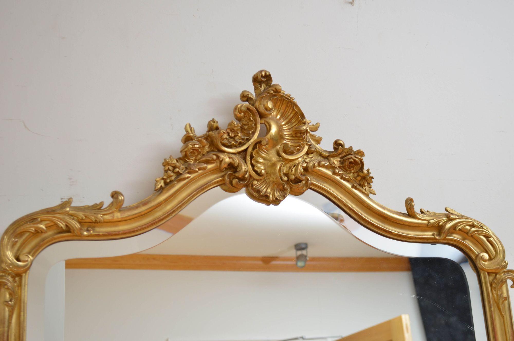 Miroir français ancien de style Louis XVe, H185 cm en vente 4