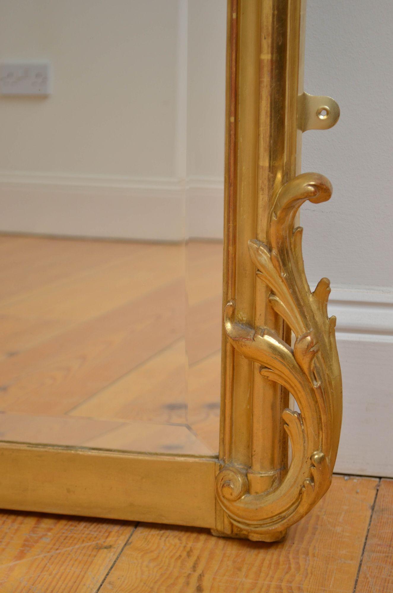 Miroir français ancien de style Louis XVe, H185 cm en vente 7